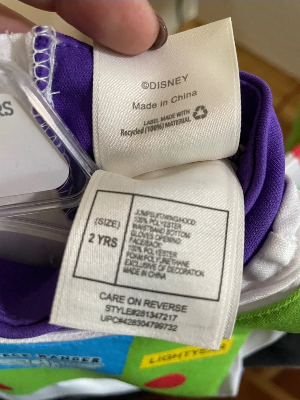 Disney Baby Buzz Lightyear Space Ranger Costume - Size 2 Years - Picture 3 of 8